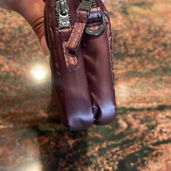 NWOT Lug Quilted Crossbody Bag, Plum Color, Double Zipper w/Strap - Picture 3 of 9